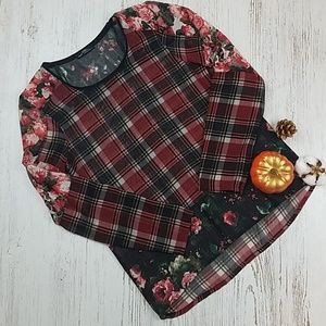 Zara Sheer Plaid Top